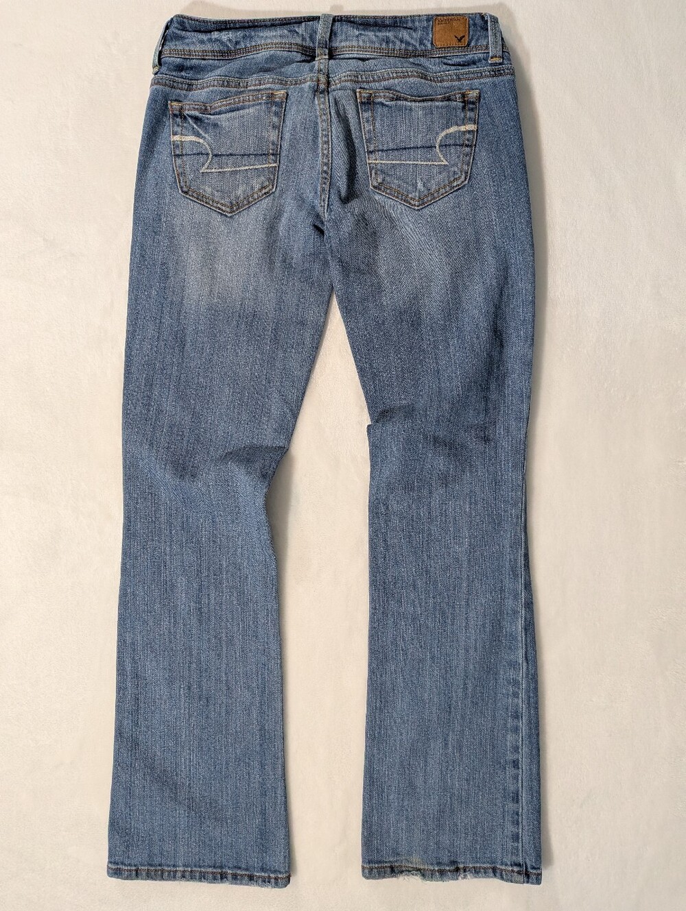 ❤️ 2009 American Eagle Low Rise Slim Boot Stretch Jeans Size 2 Short - Picture 2 of 13
